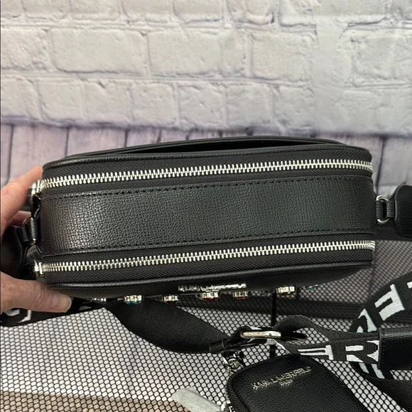 Karl Lagerfeld Black Crossbody Bag with Colorful Accents - Picture 10 of 13